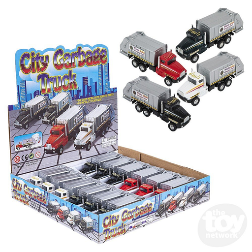 Die-Cast Pull Back Garbage Truck Toy 6"