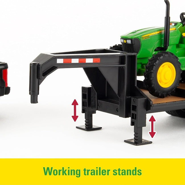 Ford F350 Pickup, Trailer and Tractor Toy Set - 1:32 Scale