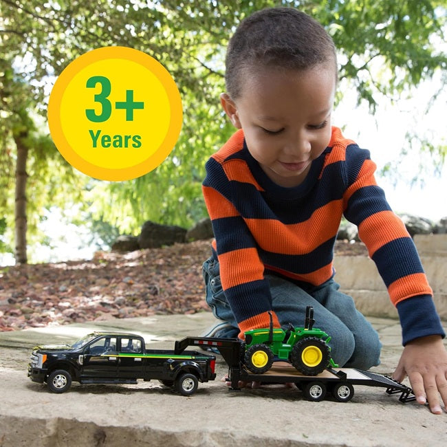 Ford F350 Pickup, Trailer and Tractor Toy Set - 1:32 Scale
