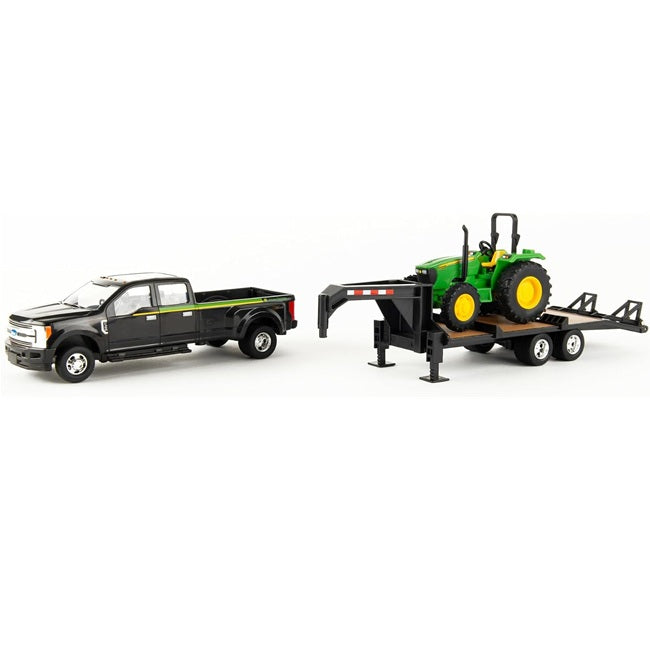 Ford F350 Pickup, Trailer and Tractor Toy Set - 1:32 Scale
