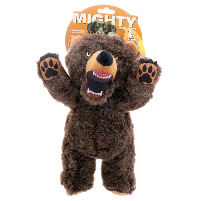 Mighty Angry Animals Brown Bear Dog Toy