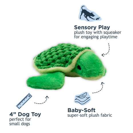 Baby Turtle with Squeaker 4" Dog Toy