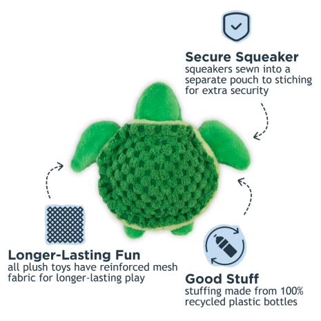 Baby Turtle with Squeaker 4" Dog Toy