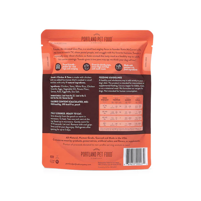 Portland Pet Food Tuxedo's Chicken & Yams Homestyle Dog Meal 9oz