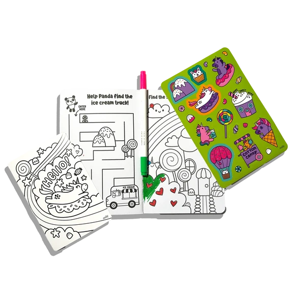 Let's Go Activity & Coloring Kit Unicorn Candy Town