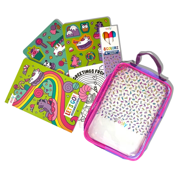 Let's Go Activity & Coloring Kit Unicorn Candy Town