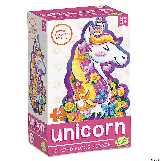 Unicorn Shaped Floor Puzzle, 48 Piece Peaceable Kingdom