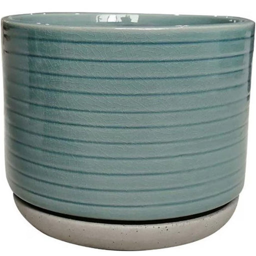 Vado Glazed Ceremic Pot - Seafoam Blue/Green