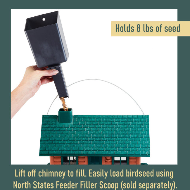 Village Collection Large Log Cabin Birdfeeder