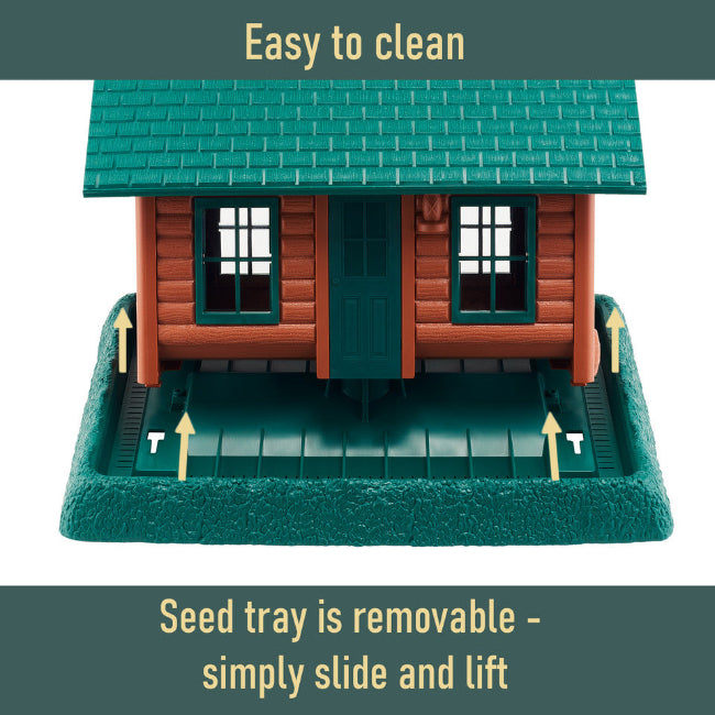 Village Collection Large Log Cabin Birdfeeder