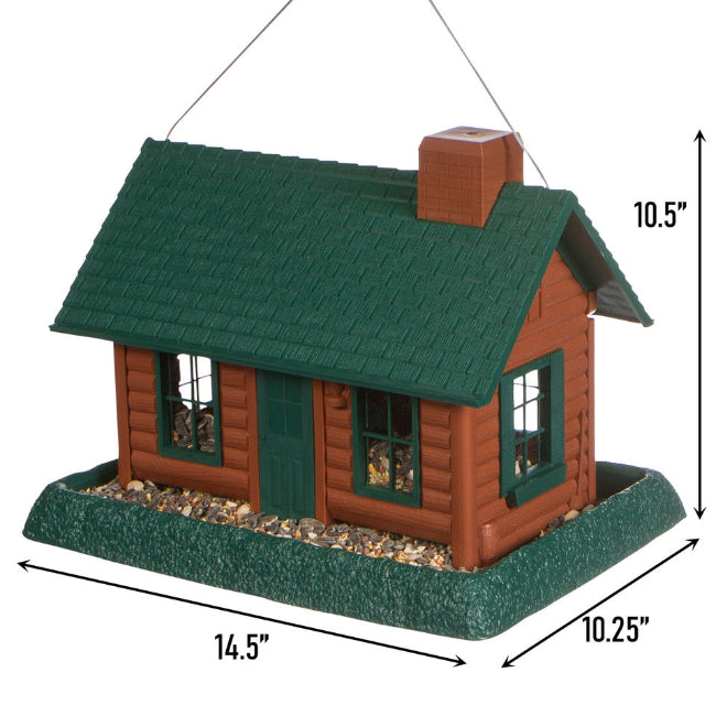 Village Collection Large Log Cabin Birdfeeder