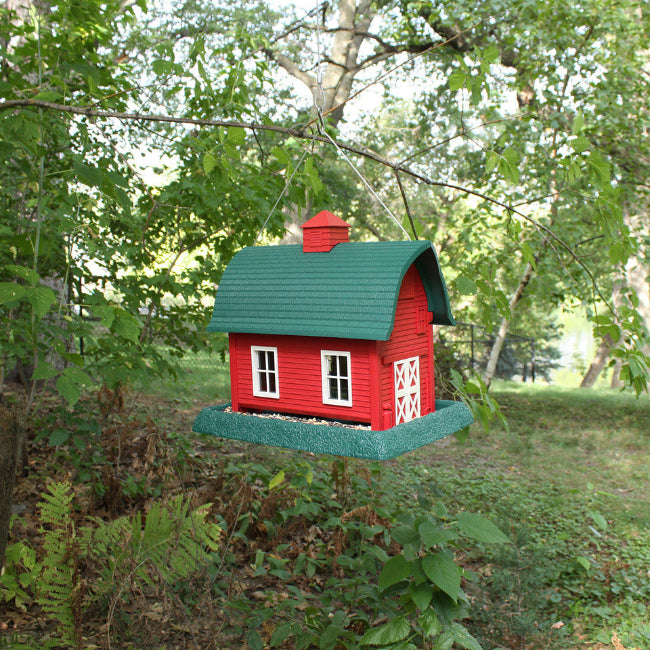 Village Collection Large Red Barn Birdfeeder