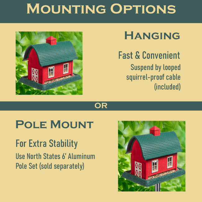 Village Collection Large Red Barn Birdfeeder