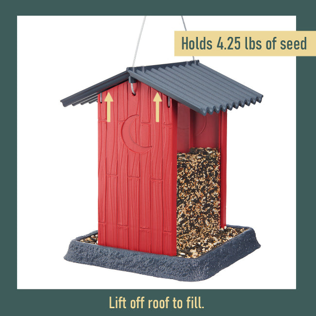 Village Collection Red Shed Birdfeeder