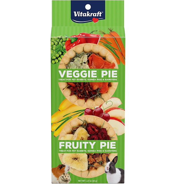 Vitakraft Veggie Fruity Pie Treat for Pet Rabbits, Guinea Pigs
