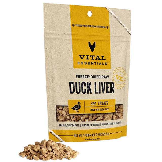 Vital Essentials Freeze-Dried Raw Duck Liver Cat Treats 0.9-oz