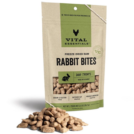 Vital Essentials Freeze-Dried Raw Rabbit Bites Dog Treats 2-oz