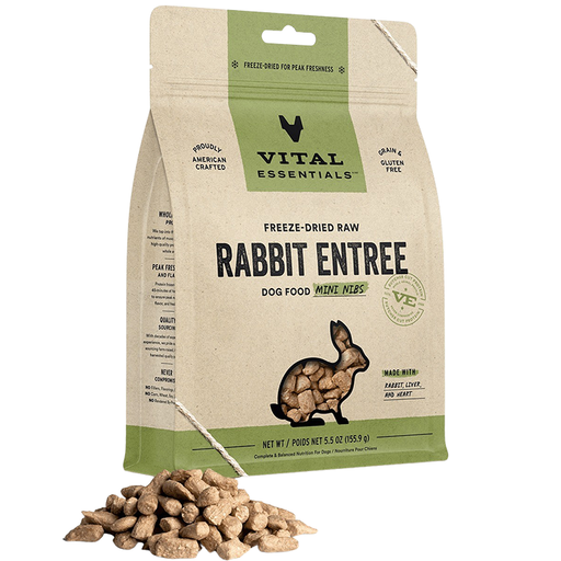 Vital Essentials Freeze-Dried Raw Rabbit Entree Mini Nibs Dog Food