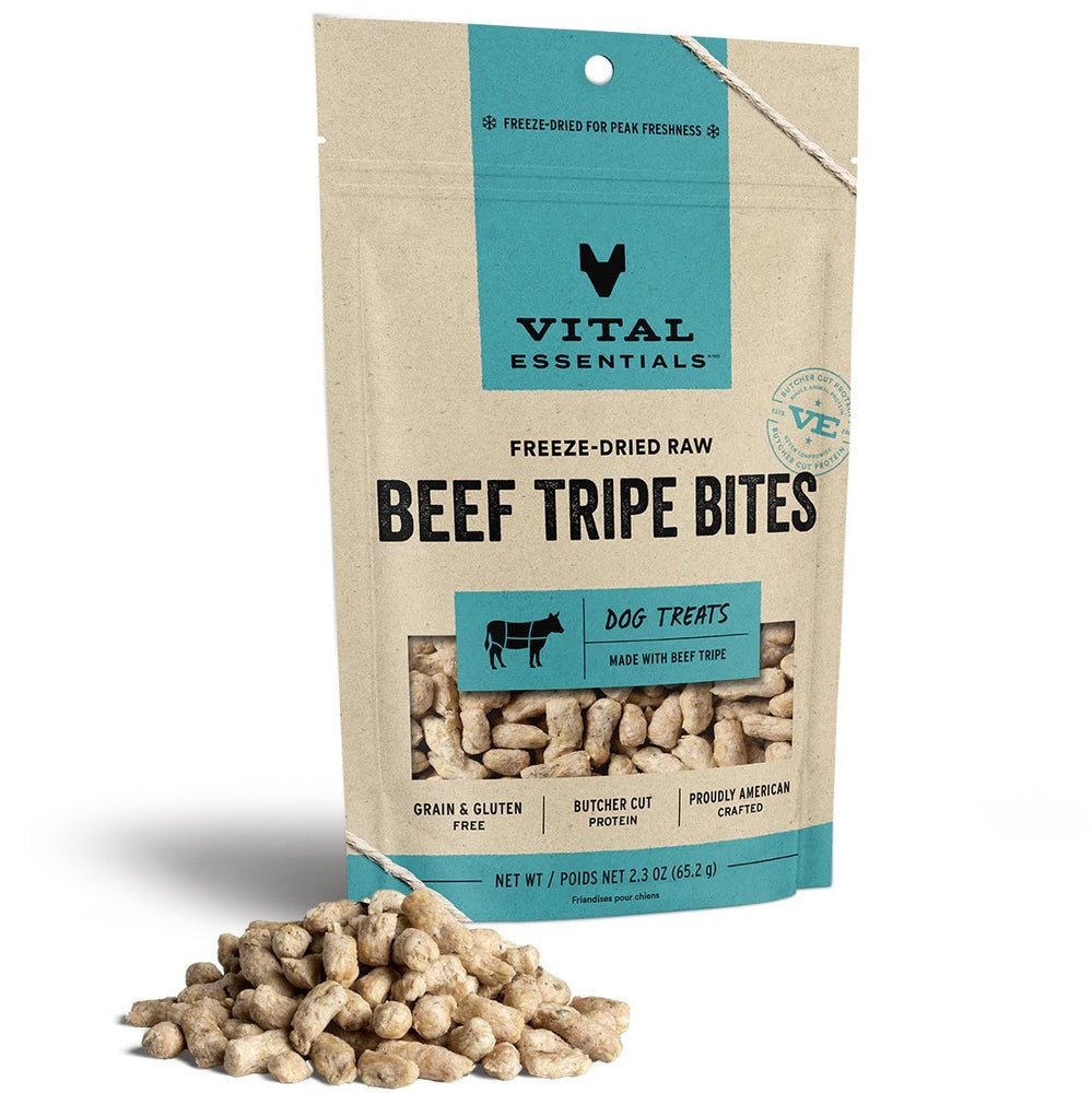 Vital Essentials Freeze-Dried Raw Beef Tripe Bites Dog Treats 2.3-oz