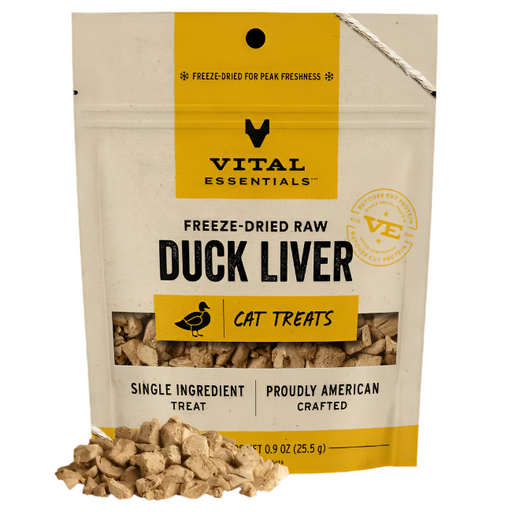Vital Essentials Freeze-Dried Raw Protein Duck Liver Cat Treats, 0.9 oz