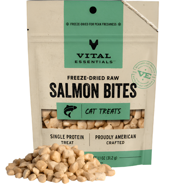 Vital Essentials Freeze-Dried Salmon Bites Cat Treats 1.1 oz.