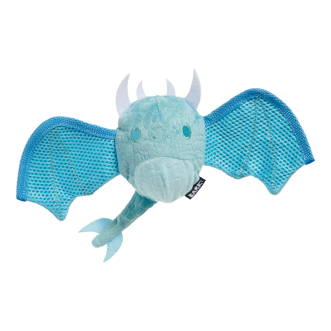 Bark Super Chewer Brrrtha The Ice Dragon Blue Rubber Dog Toy Small