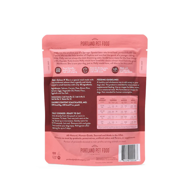 Portland Pet Food Wally's Salmon N' Rice Homestyle Dog Meal 9oz
