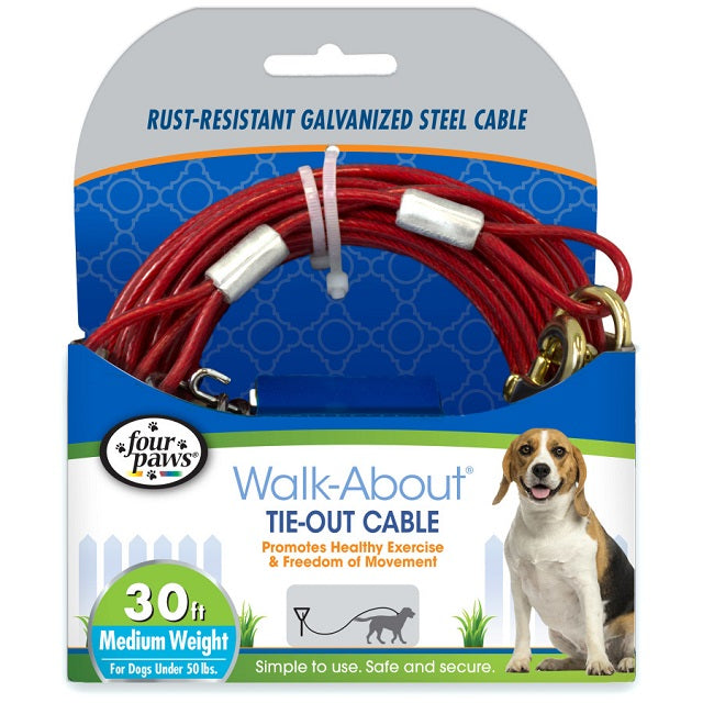 Four Paws Walk-About Medium Weight Dog Tie Out Cable