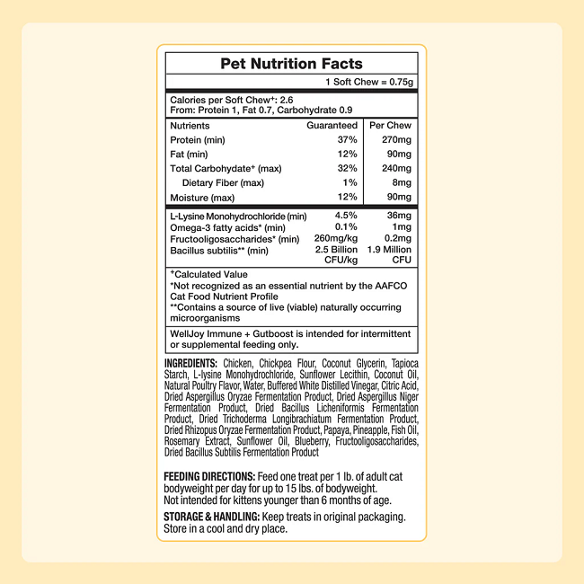 Welljoy Immune+ Cat Supplement 3.2 oz 120 count