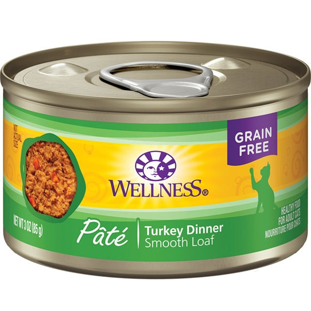 Wellness Complete Health Grain Free Turkey Pate Cat Food, 3-oz Can