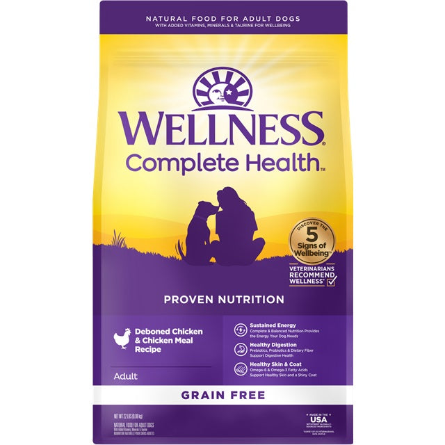 Wellness Complete Health Natural Adult Grain Free Deboned Chicken and Chicken Meal Recipe Dry Dog Food