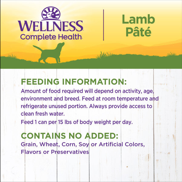 Wellness Complete Health Lamb & Sweet Potato Recipe Pate Canned Dog Food 12.5-oz