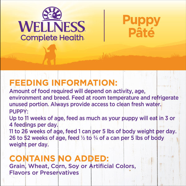 Wellness Complete Health Puppy Recipe Pate Canned Dog Food 12.5-oz