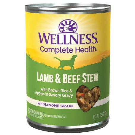 Wellness Wholesome Grain Lamb & Beef Stew with Brown Rice & Apples Canned Dog Food