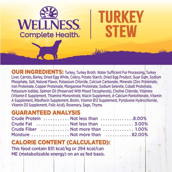 Wellness Wholesome Grain Turkey Stew with Carrots & Barley Canned Dog Food