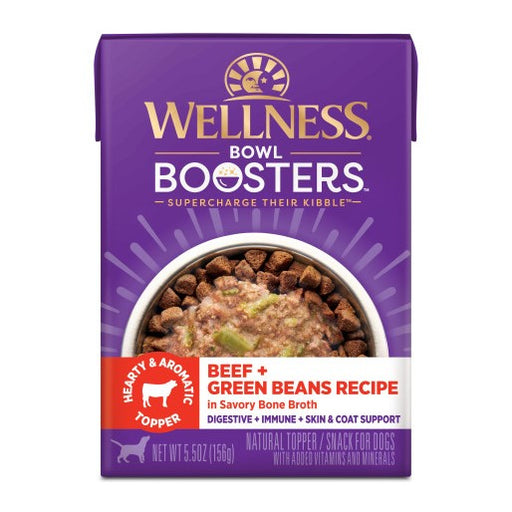 Wellness Bowl Boosters Hearty Toppers Beef & Green Beans Recipe in Savory Bone Broth Dog Food Topper