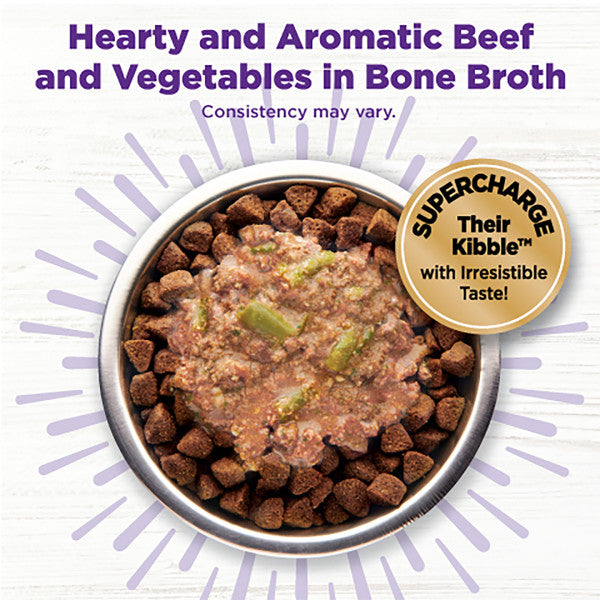 Wellness Bowl Boosters Hearty Toppers Beef & Green Beans Recipe in Savory Bone Broth Dog Food Topper