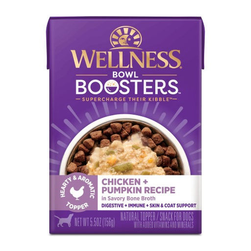 Wellness Bowl Boosters Hearty Toppers Chicken & Pumpkin Recipe in Savory Bone Broth Dog Food Topper