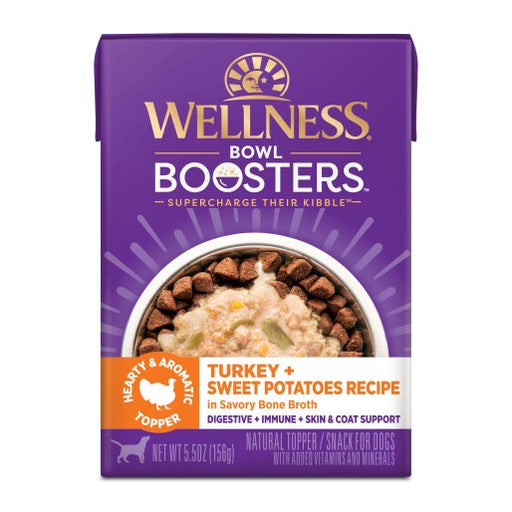 Wellness Bowl Boosters Hearty Toppers Turkey & Sweet Potatoes Recipe in Savory Bone Broth Dog Food Topper