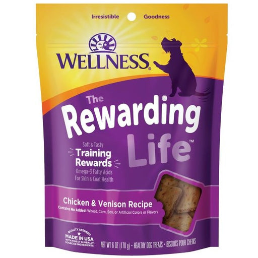 Wellness Rewarding Life Soft & Chewy Natural Dog Treats, Chicken & Venison 6 oz.