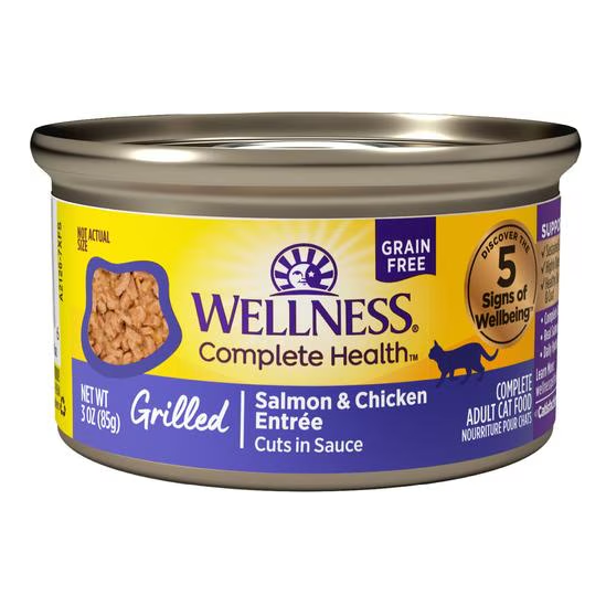 Wellness Complete Health Grilled Salmon & Chicken Wet Cat Food 3oz Can