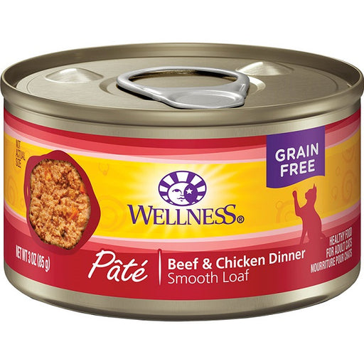 Wellness Complete Health Paté, Beef & Chicken Dinner Cat Food, 3 oz. Cans-Case of 24