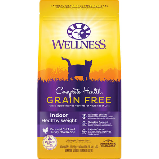 Wellness Complete Health Grain Free, Indoor Healthy Weight Cat Food 5.5lb Bag