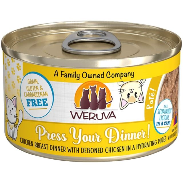 Weruva Pate Press Your Dinner! Chicken Breast Dinner in a Hydrating Purée Cat Food, 3-oz Can