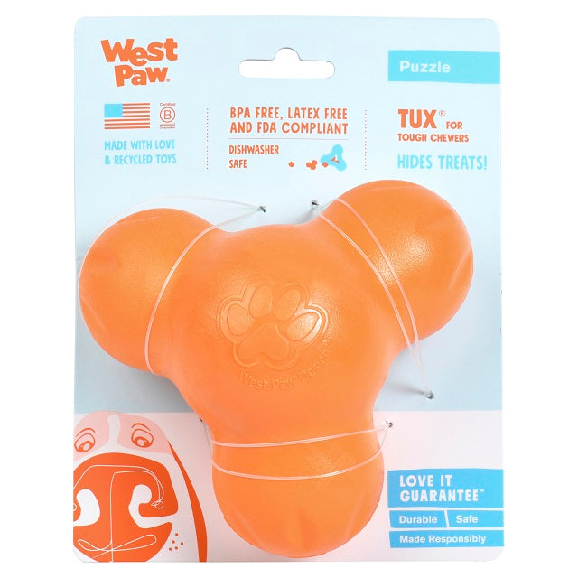 West Paw Zogoflex Tux Treat Dispensing Toy, Large Tangerine