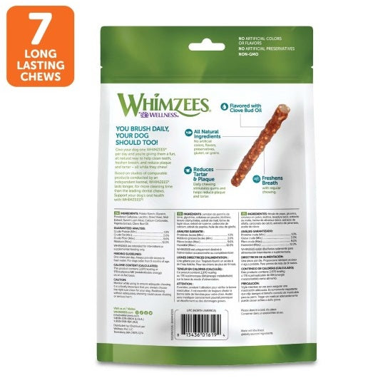 7 Count WHIMZEES® Veggie Sausage Daily Dental Treat for Dogs- Size Large