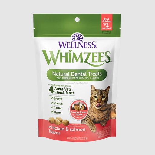 Whimzees Cat Dental Treats, Chicken & Salmon Flavor