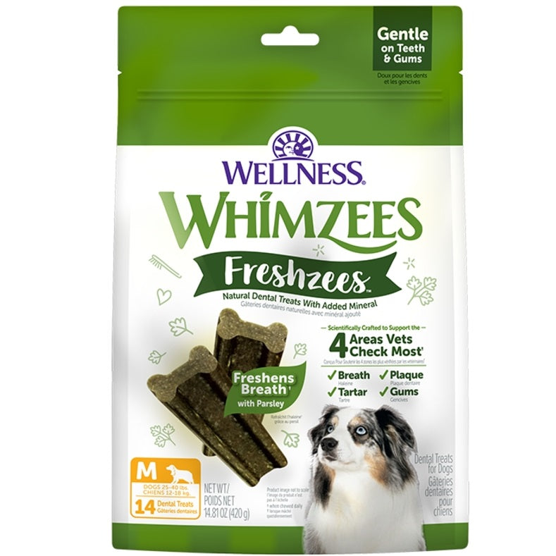 14 Count Whimzees Freshzees Dental Treats for Dogs - Size Medium