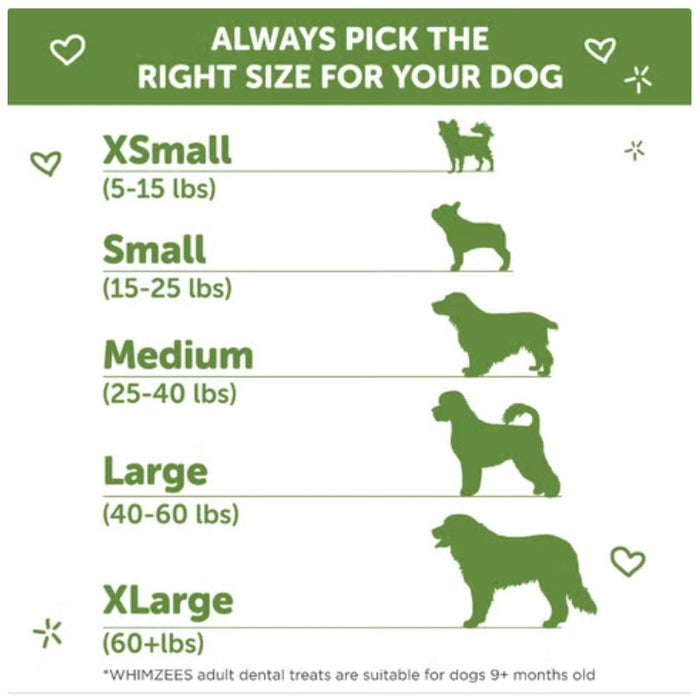 14 Count Whimzees Freshzees Dental Treats for Dogs - Size Medium