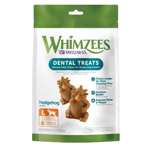 6 Count WHIMZEES® Hedgehog Daily Dental Treat for Dogs- Size Large
